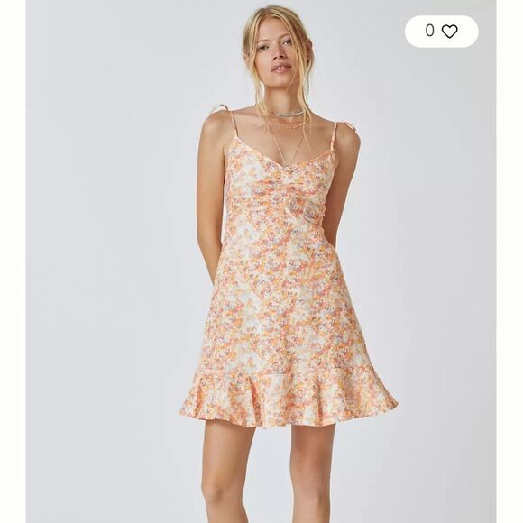 ANTHROPOLOGIE Cloth & Stone Linen Smocked Mini Dress Womens Size XS - Picture 1 of 8